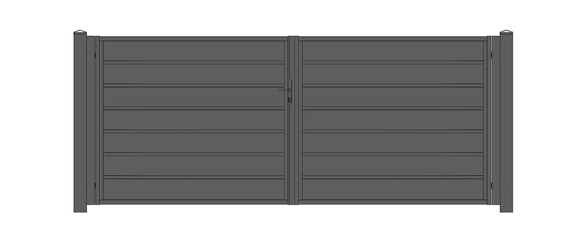 Dubbele poort Travertine Plus